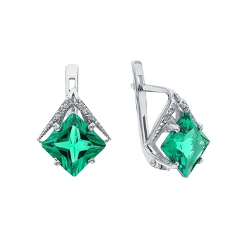 

Silver earrings with nanocrystal and cubic zirconia sunlight sample 925
