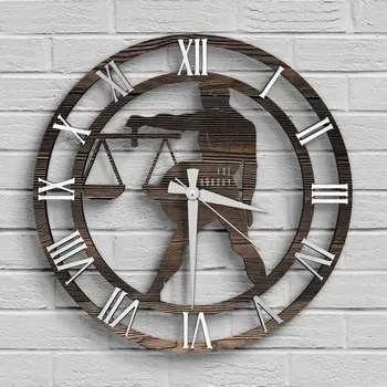 

Personalized Libra Zodiac Design Wooden Wall Clock-Model A5