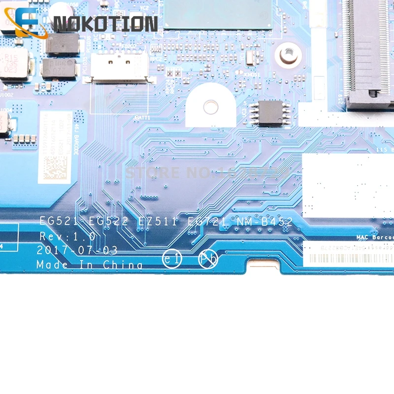 NOKOTION 5B20P99212 для lenovo Ideapad 520-15IKB PC материнская плата EG521 EG522 EZ511 EG721 NM-B452 15,6 дюймов I5-8250U Процессор MX150 GPU