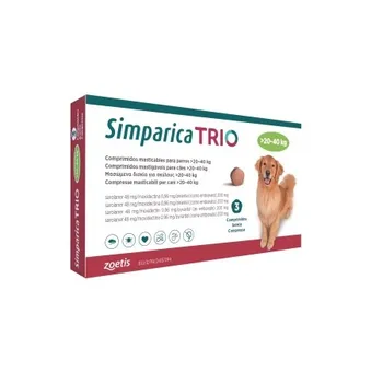 

SIMPARICA TRIO 20 - 40 kg 3 COMPR. ZOETIS. Internal and external antiparasitic for dogs