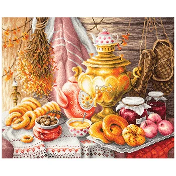 

50-09 set for embroidery wonderful needle 'U samovar' 40*34 cm