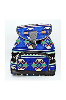 

Authentic Pattern Light Blue Color Oversized Women Backpack for School or Daily Use