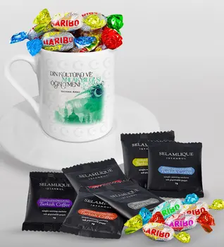 

Personalized Religious Culture And One Teacher at Turkish coffee Cup Selamlique Mixed Turkish Coffee House and Haribo Candy Gift S