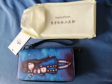 Billetera larga con estampado de dibujos animados para chicas, billetera de alta calidad duradera de PU estándar, carteras encantadoras de gran capacidad para mujeres