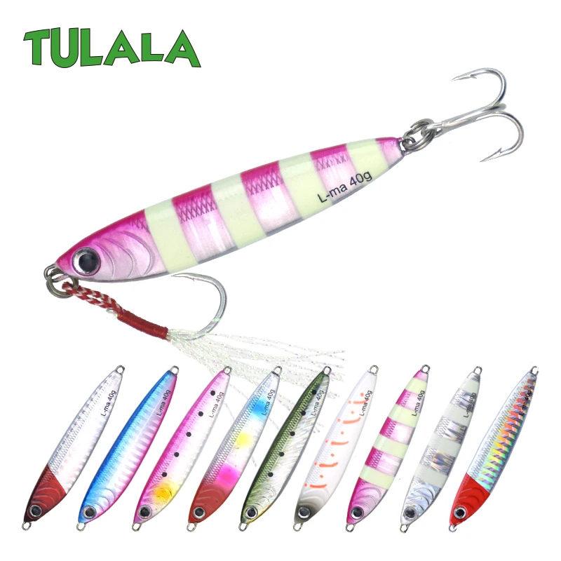 

Tulala Metal Cast 40g Jig Spoon Shore Jigging Casting Lead Fish SeaBass Fishing Pike Lure Tackles Wobbers Hard Baits