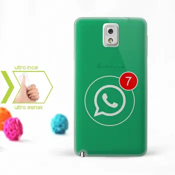 

Personalized Custom Samsung Galaxy Note 3 Slim Clear Silicone Phone Cover (WhatsApp-1)