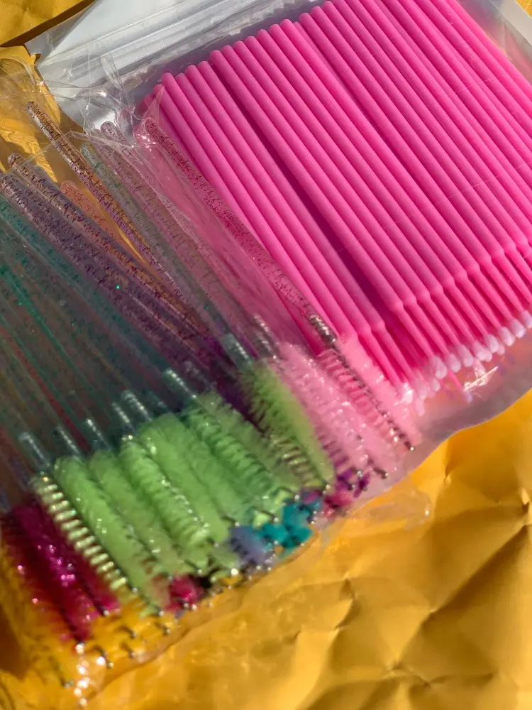 100pcs Micro Brushes Disposable Applicator Swab for Eyelash Extension Mascara Brush Eye Makeup Glue Remove Tool Cotton Soft Swab reviews №1 178538
