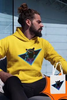

Angemiel Wear Rocket Raccoon Yellow Men 'S Hooded Sweatshirt Bags Kombin