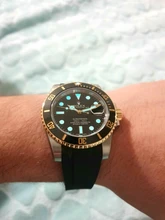 Correa de silicona de extremo curvado para reloj, 20mm, negro, verde, azul y naranja, para correa de papel, RX, Daytona, Submariner, GMT explorer 2, pulsera