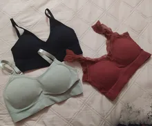 Sujetador de Yoga con cordones para mujer, ropa interior deportiva de algodón con realce, Sexy, para gimnasio y Fitness