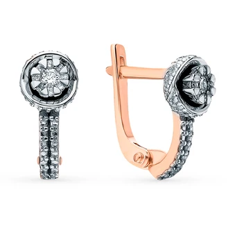 

Gold earrings with diamonds sunlight sample 585