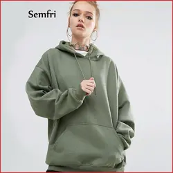 Semfri S-5xl осень/зима новый свободный чистый цвет с капюшоном Летучая мышь с рукавами толстовки женские с длинным рукавом худи Harajuku толстовки