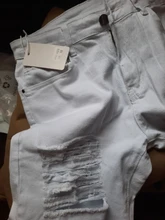 Nueva llegada de los hombres de algodón pantalones vaqueros rasgados de corte Slim Casual en blanco y flaco pantalones vaqueros de hombre de moda elástico hip hop mezclilla Pantalones Hombre