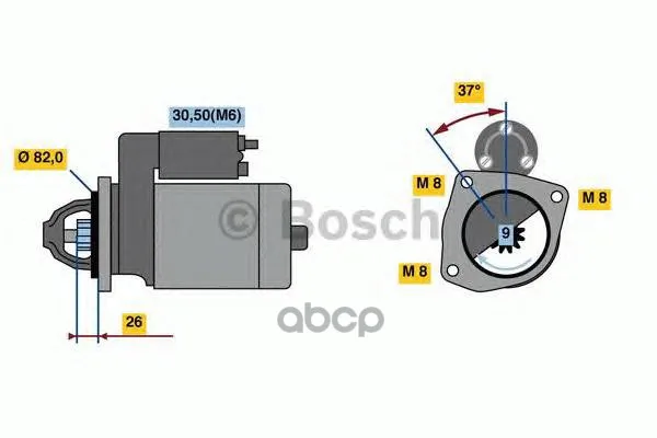 Стартер 12v 2.5kw Bosch арт. 0986023120