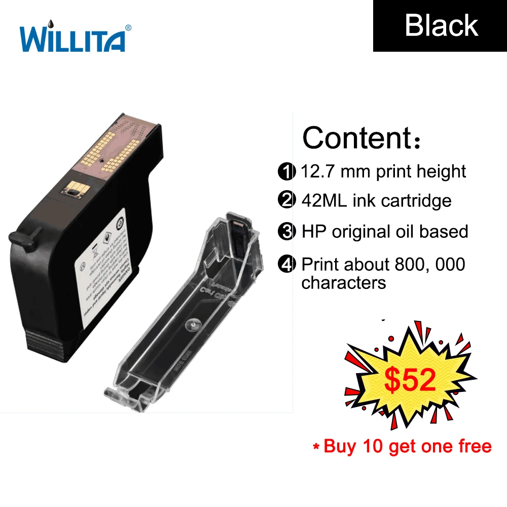 

factory supply Ink Cartridge box 42ml 12.7mm print height For handheld inkjet Jet Printer