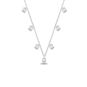 

Angemiel 925 Silver Dangle Cube Necklace