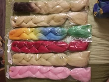 SHANGKE-pelo trenzado sintético de 24 pulgadas, 100g, venta al por mayor, degradado, mezcla de varios colores, trenzas de pelo sintético Jumbo, coletas