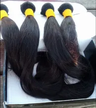 ALIANNA-extensiones de cabello humano para mujer, mechones de pelo largo y liso, brasileño, 32, 34, 36, 38 y 40 pulgadas, n. ° 1B, 30 pulgadas