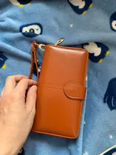 Cartera de cuero con cera de aceite para mujer, monedero de gran capacidad, con cremallera, bolso de mano largo, tarjetero, 2020