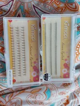 Kimcci-pestañas 3D individuales de cilios, pestañas naturales de visón para extensiones, 120 manojos, maquillaje negro, pestañas postizas