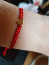 Pulsera con colgante de corazón de amor para hombre y mujer, brazalete con cordel rojo trenzado, ajustable, joyería de amistad