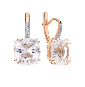 

Gold earrings with rhinestone and cubic zirconia sunlight sample 585