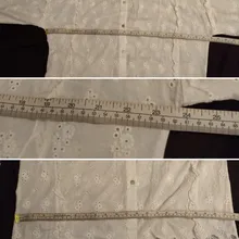 Shirt Blouse Embroidery Beige Collar Ruffles Japanese-Style Boutique Hollow-Out Cotton