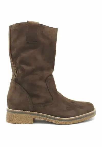 Corina - Bota media caña plana en café - AliExpress Calzado