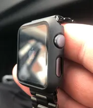 Vidrio + para Apple Watch Serie 6 5 4 3 SE 44mm 40mm watch cuero, iWatch 42mm 38mm Protector de pantalla + cubierta de apple Watch Accesorios