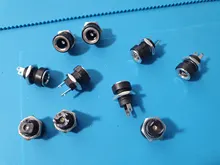 10/5/2 Uds 5,5x2,1mm alimentación DC Jack de alimentación hembra conector de montura de Panel adaptador de enchufe 2 terminales tipo 5,5*2,1 conector de CC