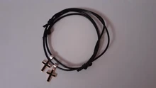 2 unidades/lote de pulseras cruzadas para parejas, brazalete con abalorios de Color blanco y negro, regalo para amantes de los amigos, joyería hecha a mano