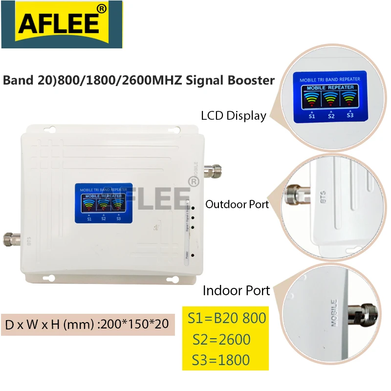 Tri-Band B20 800 1800 2600 4G Cell Phone Cellular