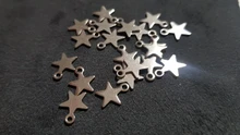 Semitree-Colgante de acero inoxidable con forma de pequeña estrella, Charms planos para fabricación de joyas, collar de decoración, pulsera, extremo de cola, 20 Uds.