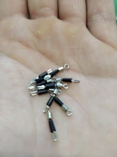Lote de 30 unids/lote de anillos giratorios sólidos, Conector de pesca, ganchos de pesca para barco oceánico, Conector de enlace rápido