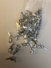 30 Uds Charms pistola 22x12mm hecho a mano artesanía Fabricación de colgantes fit,Vintage bronce tibetano color plata, DIY para pulsera collar