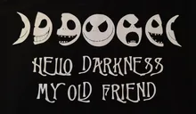 Skeleton Face Moon-Camiseta de algodón con estampado de Hello Dark para mujer, ropa para Parte Superior Femenina, Estilo vintage, gótico