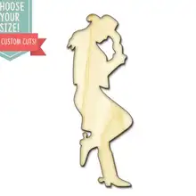 1 пастушка из дерева вырезанная-на заказ Выберите свой размер-лазерная резка деревянная художественная фурнитура Настенный декор свадебный детский DCS0103