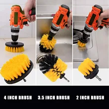 Brosse de nettoyage de Surface pour salle de bain, perceuse, nettoyant tout usage, brosse à récurer pour les plaques de cou