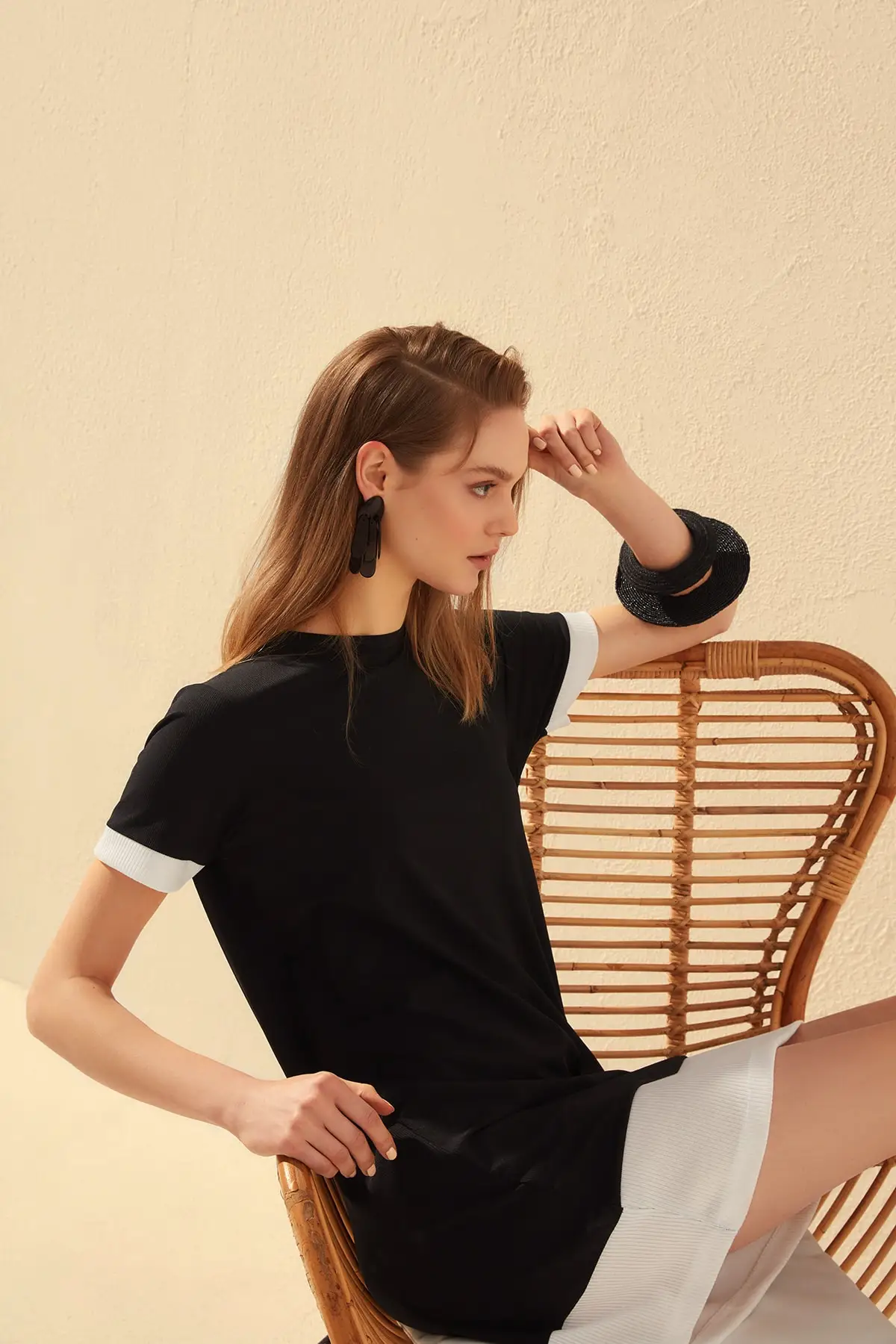 

Trendyol With Color Block Knit Dress TWOSS20EL0652