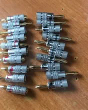 Nakamichi Speaker Plugs Screw-Lock Banana-Connector Audio-Jack 24k-Gold-Plated with 