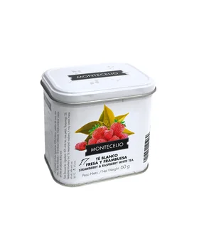 

MONTECELIO White Tea Strawberry AND Raspberry Bulk. White tea With Rose Petals. Tin Bulk 60 Grams