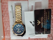 NIBOSI-Pulsera de cuarzo para hombre, reloj masculino impermeable con estilo cronógrafo dorado, de marca de lujo a la moda