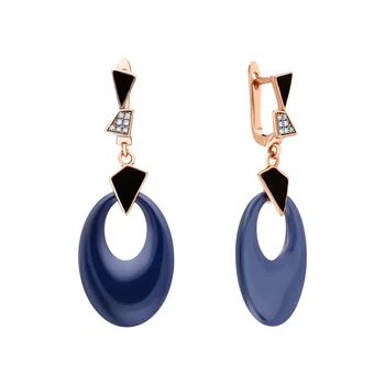 

Silver earrings with ceramics and cubic zirconia sunlight sample 925