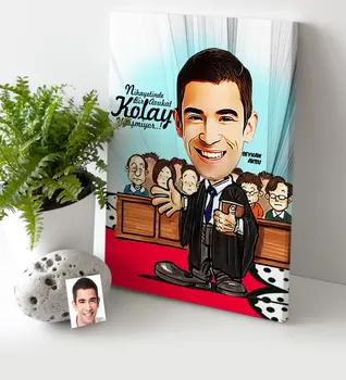 

Personalized Mr Attorney Cartoon Canvas Table (30x50 cm.) 2