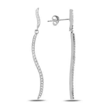 

Angemiel 925 Sterling Silver Zircon Earrings-Rhodium Plated