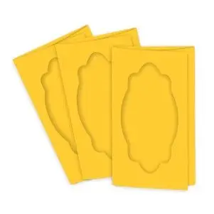 

Set of triple cards with oval shaped window 3 PCs art. CARD3 (200 saffron)