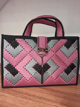 

Pink Handmade Pattern Women Bag-Modern Wide Convenient