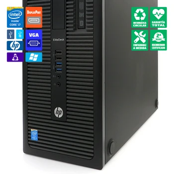 شراءكمبيوتر سطح المكتب HP EliteDesk 800 G1 برج I7-4770 تجديد 8GB-RAM WiFi-2G/4G/5G-PCIe ويندوز 10 برو تحديث
