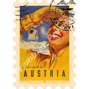 

Austria souvenir magnet vintage tourist poster