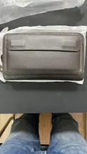 WESTAL-cartera de mano de cuero genuino para hombre, bolso de mano con doble cremallera, billetera de cuero, carteras largas, monedero, 9069